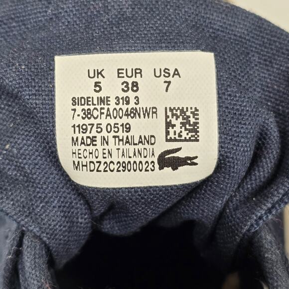 LACOSTE SIDELINE 319 SNEAKERS – NAVY – GUM SOLE – WOMEN’S US 7 – 2019 RELEASE - Picture 5 of 11